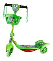 Patinete Scooter Infantil 3 Rodas Verde Luz E Som Art Brink