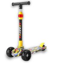 Patinete Scooter Infantil Com 3 Rodas, Luzes Led psicantes, Altura Ajustável, Dobrável Fácil de Transportar, Suporta Até 70Kg, Inmetro.