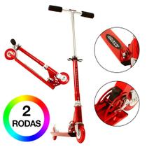 Patinete Scooter Infantil Vermelho de Alumínio - Dm Toys