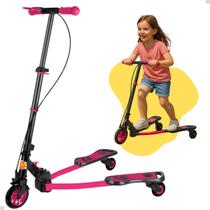 Patinete Scooter Ski Trinete Frog Rosa Articulado Até 60kg - DM Toys Patinete Scooter Ski Trinete Frog Rosa Articulado Até 60kg - DM Toys