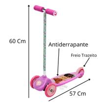 Patinete Skate Barbie 3 Rodas Infantil Alumínio F00549