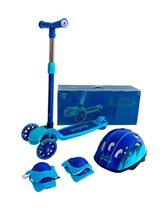 Patinete Sport Azul + Kit Proteção