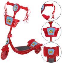 Patinete Toy Story 3 Rodas Led Infantil Regulavel Vermelho