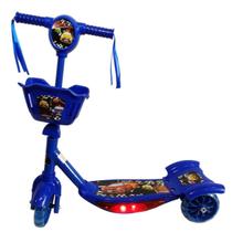 Patinete ul Infantil Menino Carros 3 Rodas Musical