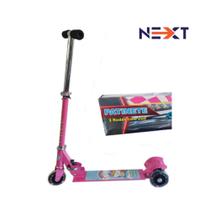 Patinete Unicórnio Infantil 3 Rodas Com LED Base Dobrável E Guidão De Altura Ajustável Até 40kg