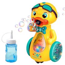 Patinho Brinquedo Divertido Solta Bolhas Anda Som luz Infantil Castela