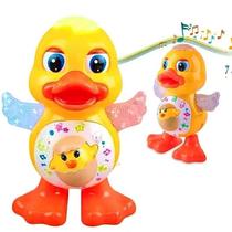 Patinho Dançante Musical Infantil Som E Luz Duck Mexe Olho Cor Amarelo