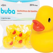 Patinho de borracha c/6 brinquedos para banho bebê - Buba