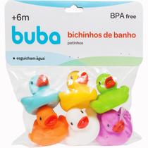 Patinho de borracha c/6 brinquedos para banho bebê coloridos - Buba