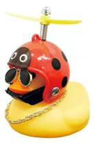 Patinho Pato Capacete Hélice Óculos Buzina Bike Carro Moto