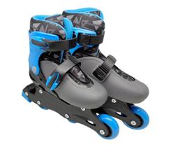 Patins 3 Rodas Ajustável Azul Inline Radical Infantil 2 Em 1
