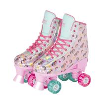 Patins 4 Rodas Ajustável Com Luz Unicórnio Rosa 35 ao 38