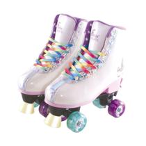Patins 4 Rodas Ajustável Fenix Brinquedos RL-08 Com Luz 35-38 Branco