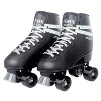 Patins 4 rodas ajustavel preto radical 35/38 cadarço fenix