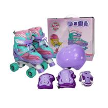 Patins 4 Rodas Infantil com Proteção 30/33 Violeta Unitoys 1558