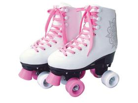 Patins 4 Rodas Infantil Fun F0010-3 Branco e Rosa