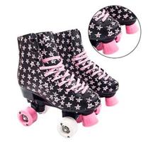 Patins 4 Rodas Infantil Juvenil Roller Freio Stars Preto Suporta Até 60kg Tam 33 - 39 Dm Toys Patins 4 Rodas Infantil Juvenil Roller Freio Stars Preto Suporta Até 60kg Tam 33 - 39 Dm Toys