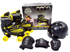 Patins 4 Rodas Infantil Unitoys Quad Preto - com Acessórios Patins 4 Rodas Infantil Unitoys Quad Preto - com Acessórios