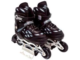 Patins 4 Rodas Infantil Unitoys Semi Profissional - Preto