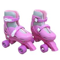 Patins 4 rodas roller clássico ajustável G 39-42 rosa meina