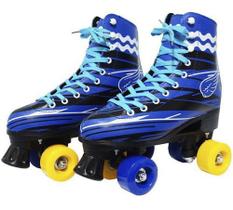 Patins 4 Rodas Roller Classico Azul 30/31 Importway BW020AZ