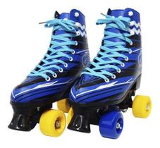 Patins 4 Rodas Roller Clássico Azul 34/35 Importway