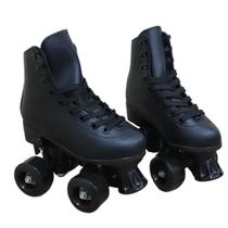 Patins 4 rodas roller clássico infantil preto tamanho 30/31