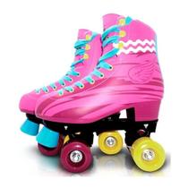 Patins 4 Rodas Roller Clássico Rosa 38/39 Importway