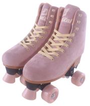 Patins 4 Rodas Rosa Camurça Califórnia 31 ao 34 Ajustável Patins 4 Rodas Rosa Camurça Califórnia 31 ao 34 Ajustável