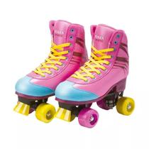 Patins 4 rodas rosa colorido RL06RC