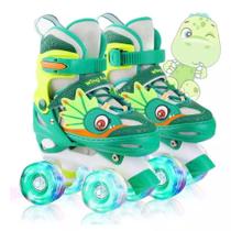 Patins 4 Rodas Roxo Sereia Com Luz De Led E Glitter Top Patins Menina