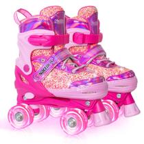 Patins Ajustáveis Nattork com Rodas Luminosas para Meninas Patins Ajustáveis Nattork com Rodas Luminosas para Meninas