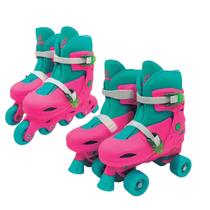 Patins Ajustável 2 Em 1 In Line E 4 Rodas 34-37 Fenix Rosa