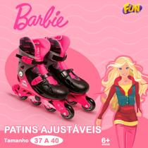 Patins Ajustavel Barbie G2 37 a 40 sem Acessorios FUN