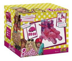 Patins Barbie 3 Rodas Ajustável 29/32 - Fun F0010-7