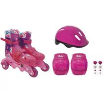 Patins Barbie 3 Rodas Ajustável Inline com Acessórios - Fun F0010-7 - 7898039604268