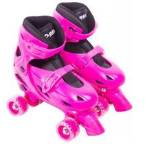 Patins clássico 4 rodas ajustável 37 ao 40 g rosa belfix