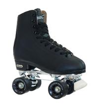 Patins Clássicos CHICAGO Skates Premium em Couro Preto
