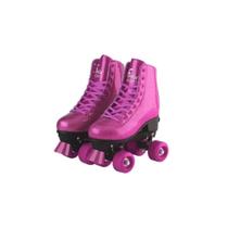 Patins Com 4 Rodas Ajustavel Roller Skate 35-38 Rosa Fenix - Fênix