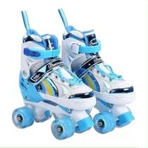 Patins De 4 Rodas Criança Menino Com Luz De Led Patins Menina Ajustável