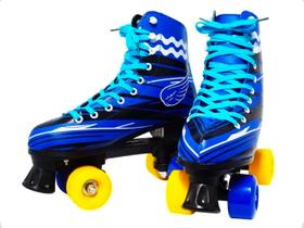 Patins De 4Rodas Bw020 Roller Clássico Quad Azul 30-31