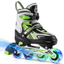 Patins em linha Gonex Green S para meninas, meninos e crianças com rodas iluminadas Patins em linha Gonex Green S para meninas, meninos e crianças com rodas iluminadas