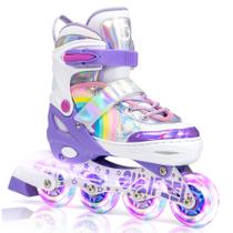 Patins em linha SULIFEEL Rainbow Unicorn para meninas, meninos e crianças Patins em linha SULIFEEL Rainbow Unicorn para meninas, meninos e crianças