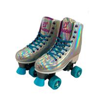 Patins Feminino Shine Quatro Rodas Quad Bota N 31-34 Fenix