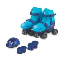Patins fenix 4 rodas c/ acessórios azul 34-37 Patins fenix 4 rodas c/ acessórios azul 34-37