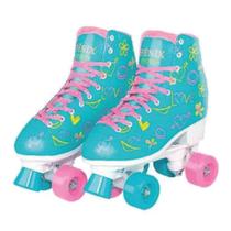 Patins Fenix 4 Rodas Roller Skate Ajustável Azul Fenix