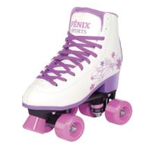 Patins Fenix 4 Rodas Roller Skate Ajustável Branco Fenix