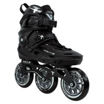 Patins freestyle traxart volt+ 3 preto - 110mm abec-9 cromo Patins freestyle traxart volt+ 3 preto - 110mm abec-9 cromo