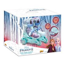 Patins Frozen 3 Rodas 29 ao 32 com Acessórios-Fun Divirta-se