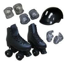 Patins Importway BW021 4 Rodas Roller Clássico Preto Com Kit Proteção 30/31 - Importway Sport